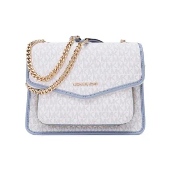 MICHAEL KORS Regina Artificial Leather Shoulder Bag Crossbody Bag Medium Size Women's Vanilla And Blue