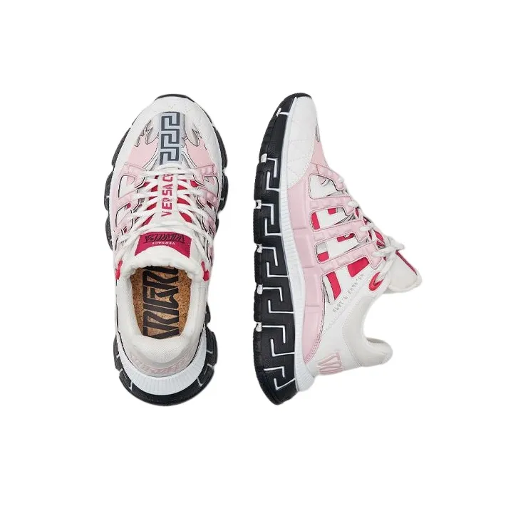 VERSACE Trigreca Low-Top Sports Casual Shoes Women's Pink White-4
