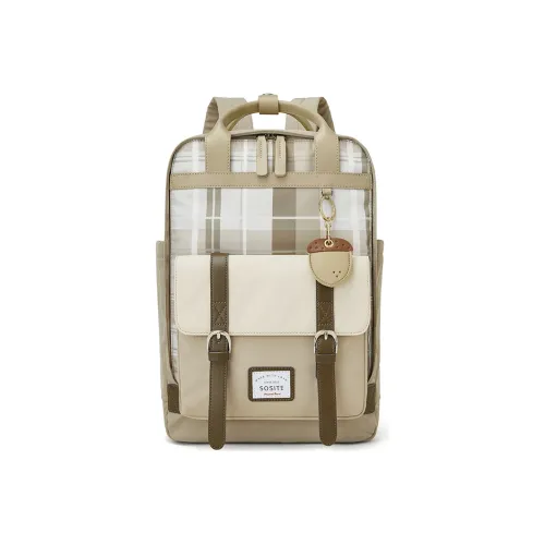 SOSITE Nylon Laptop Backpack Regular Women's Khaki