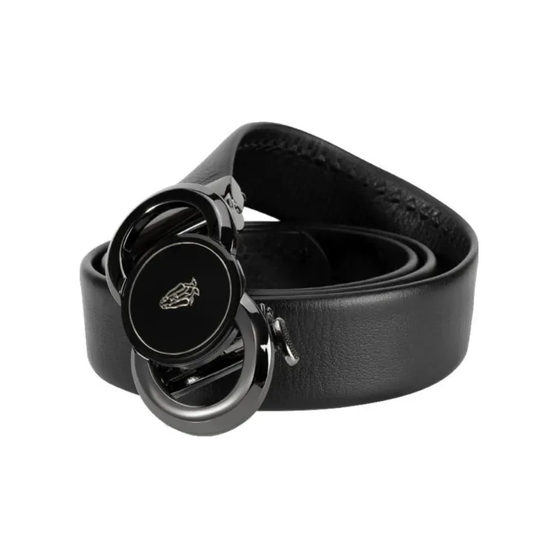 Hush Puppies Top Grain Cow Leather Belts Men's Black Width  3.5cm-2