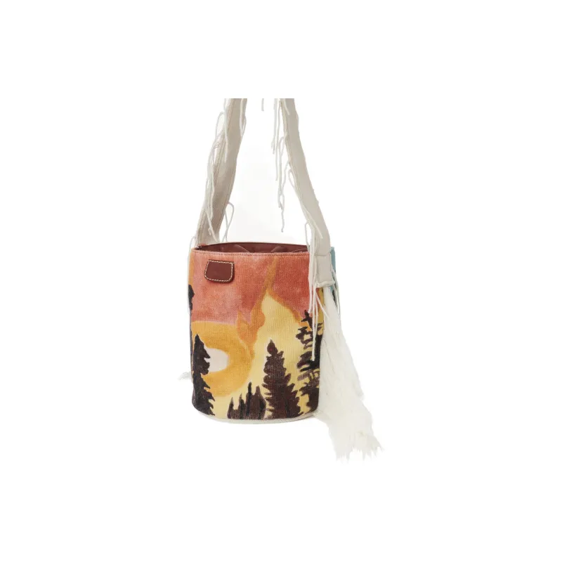 Chloe Wool Knitted Nappa Lambskin Bucket Crossbody Bag Shoulder Bag Women's White-1