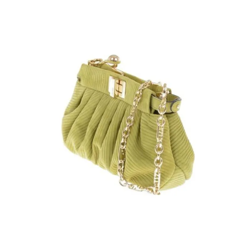 FENDI Suede Suede Shoulder Bag Crossbody Bag Mini Women's Green-2