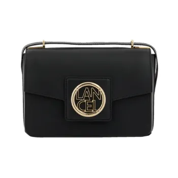 LANCEL Cow Leather Crossbody Bag Shoulder Bag Women's Black