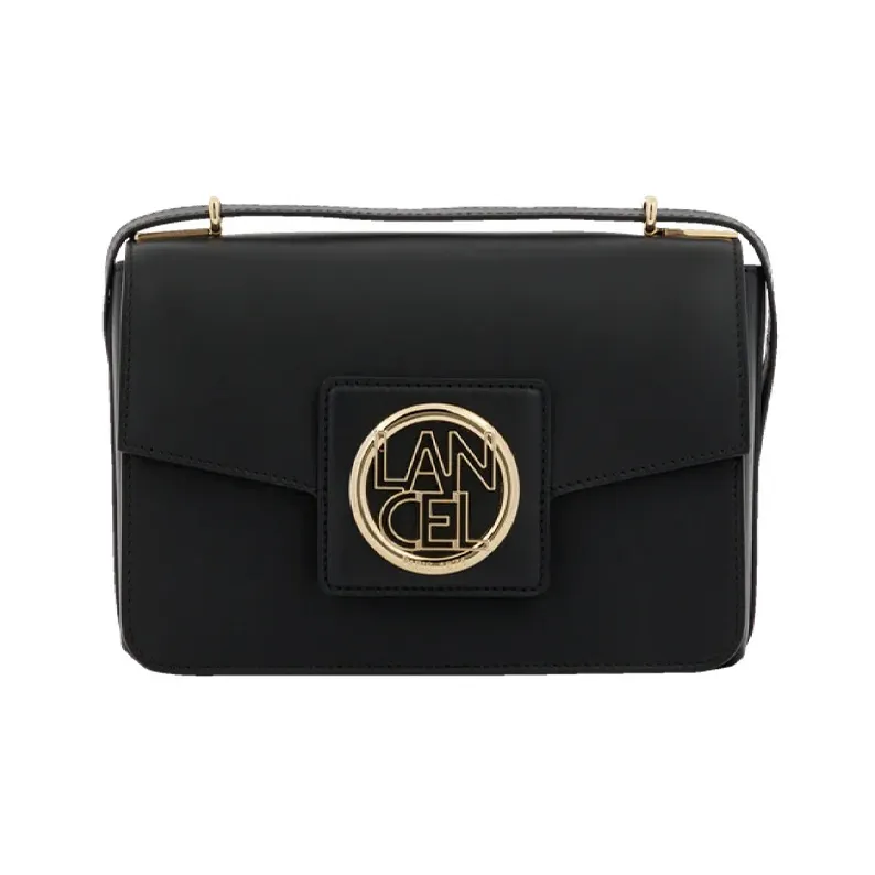 LANCEL Cow Leather Crossbody Bag Shoulder Bag Women's Black-0