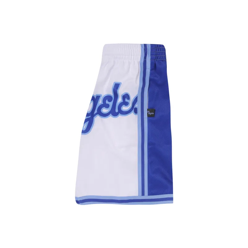 Mitchell Ness Basketball Shorts Unisex Blue With White Lettering-2
