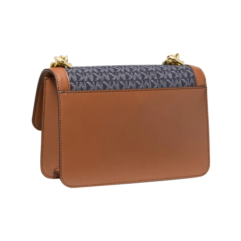 MICHAEL KORS Heather Denim Jacquard Shoulder Bag, Crossbody Bag Tubas Women's Denim Blue-1