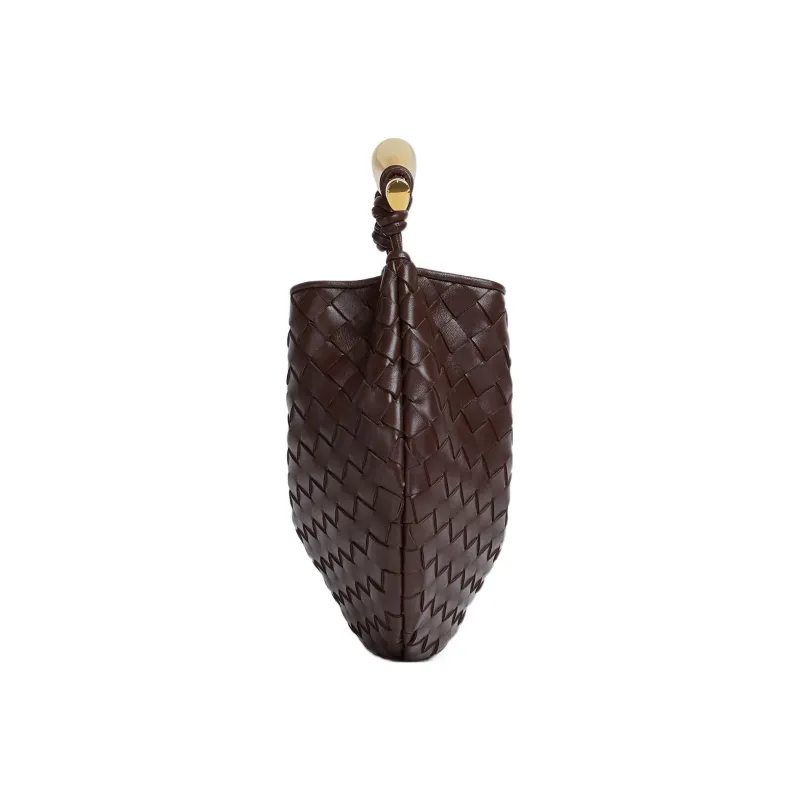 Bottega Veneta Sardine Intrecciato Top Handle Small Bitter Chocolate-2