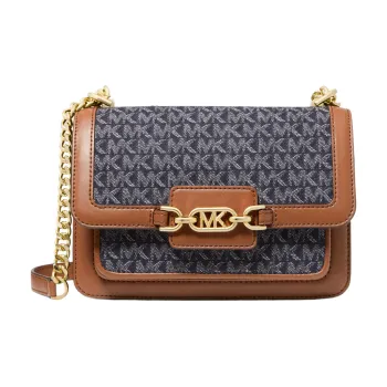 MICHAEL KORS Heather Denim Jacquard Shoulder Bag Crossbody Bag Large Size Women's Denim Blue