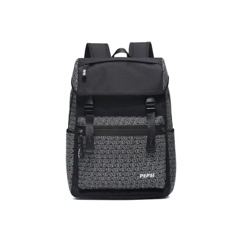 Pepsi Nylon Fabric Travel Bags Backpack Regular Unisex Black