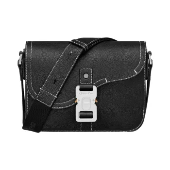 DIOR Grained Calfskin Saddle Messenger Bag Crossbody Bag Shoulder Bag Men's Black