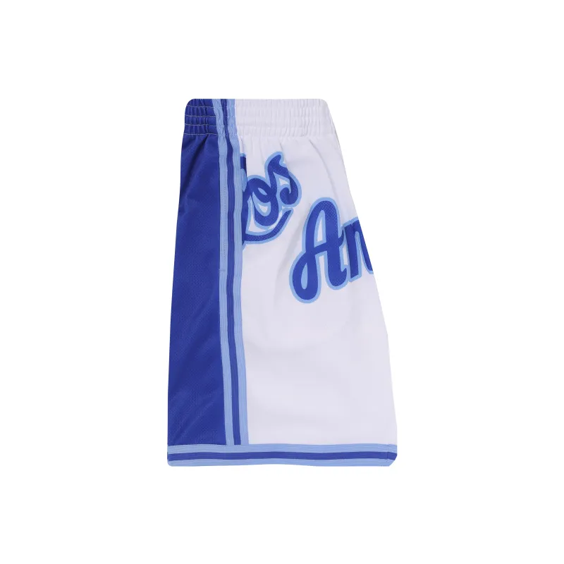 Mitchell Ness Basketball Shorts Unisex Blue With White Lettering-3