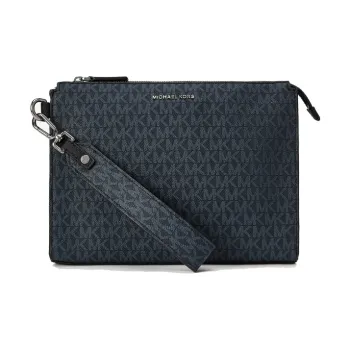MICHAEL KORS MK Cooper Artificial Leather Clutch Medium Size Men's Marine Blue & Black