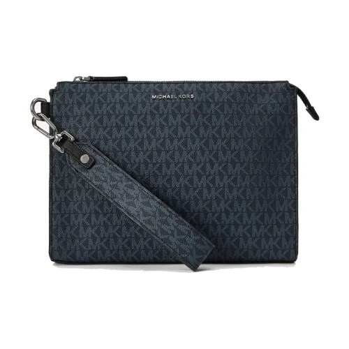 MICHAEL KORS MK Cooper Artificial Leather Clutch Medium Size Men's Marine Blue & Black