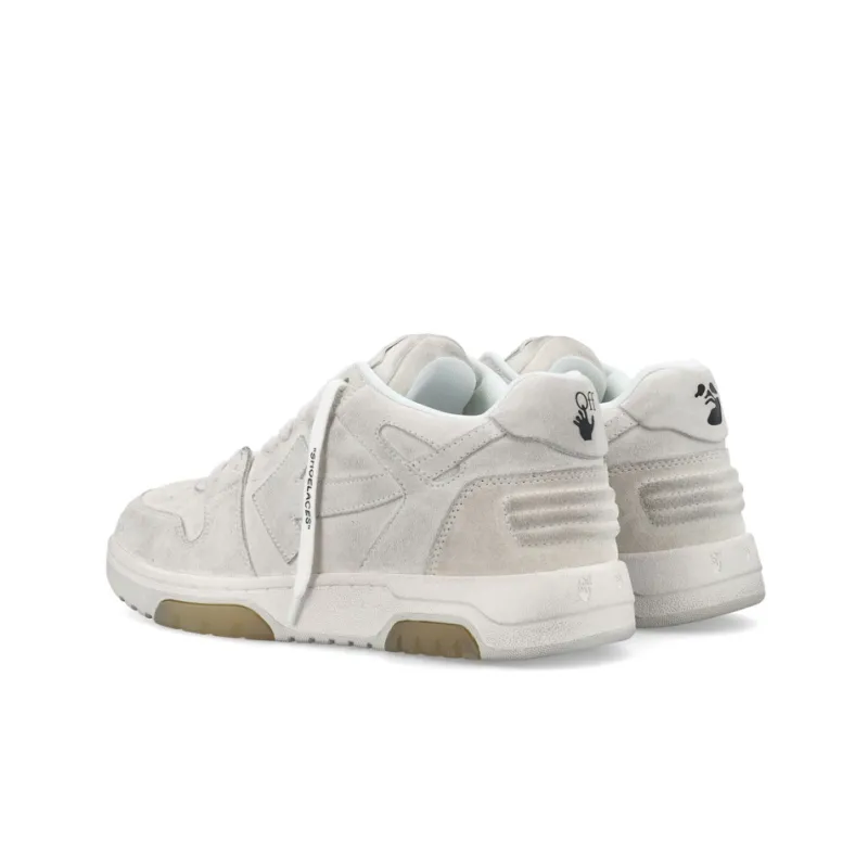 OFF WHITE Out Of Office Ooo Low Tops Vintage Suede Destressed White-4