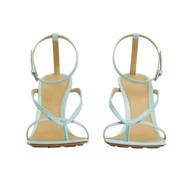 Bottega Veneta Stretch One Strap Sandals 9cm Women's Light Blue-2