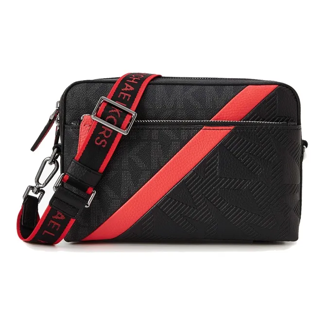 MICHAEL KORS MK Cooper Artificial Leather Shoulder Bag, Crossbody Bag Medium Size Men's Black-0