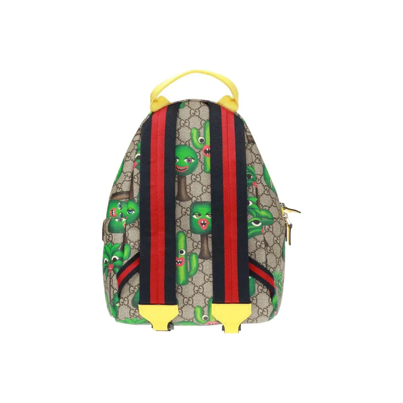 GUCCI Canvas Backpack Kids' Ebony/Yellow/Green-3