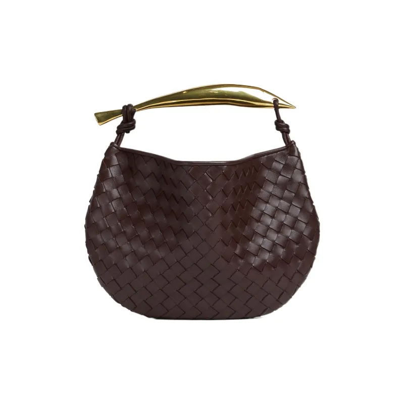 Bottega Veneta Sardine Intrecciato Top Handle Small Bitter Chocolate-0