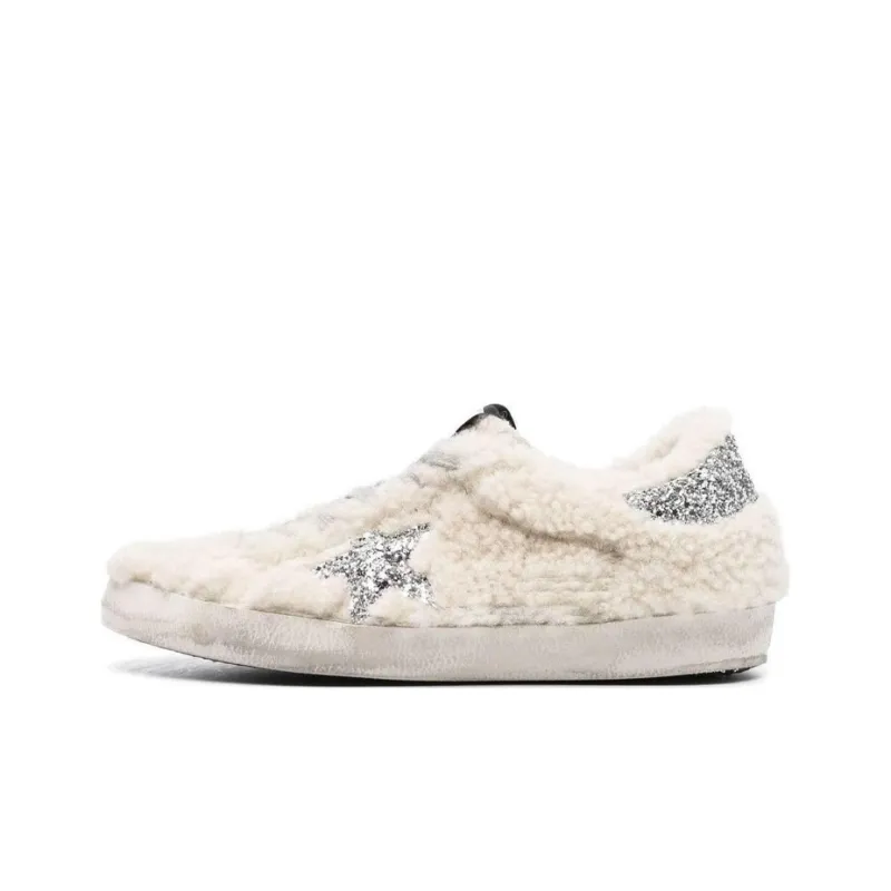 Golden Goose Shearling-panel Glitter Sneakers-0