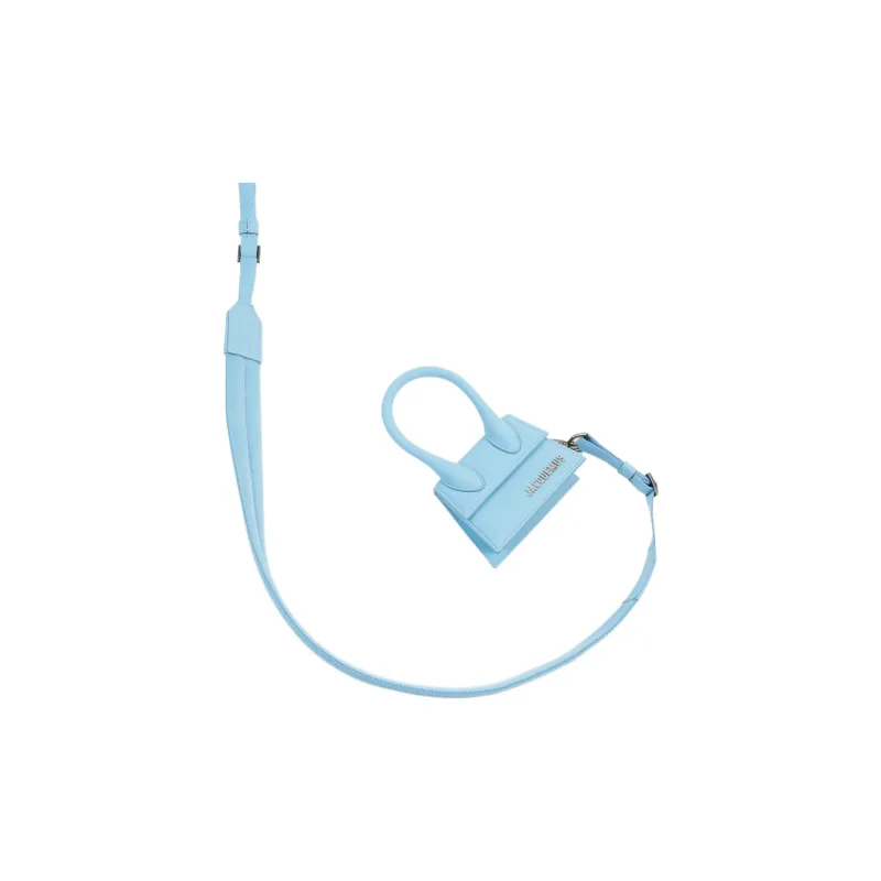Jacquemus Cow Leather Shoulder Bag, Crossbody Bag, Handbag Mini Women's Light Blue-3