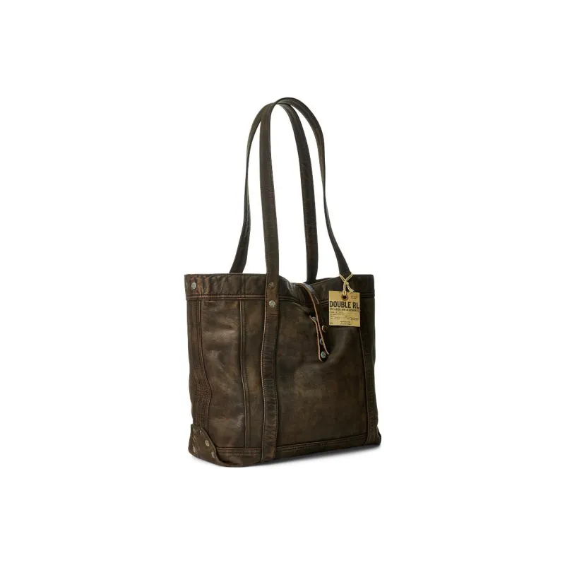 Polo Ralph Lauren Cow Leather Tote Bag, Shopping Bag, Shoulder Bag, Handbag Men's Rusty-1