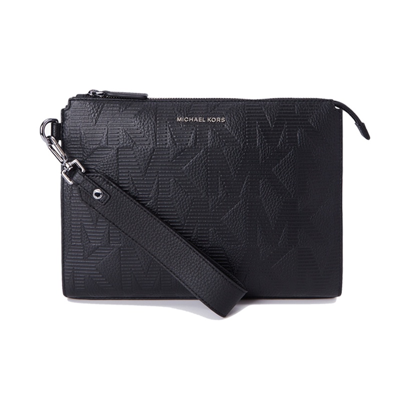 Michael Kors Mainline Men's Portfolio Black Leather Pouch/Clutch Runway Sample orders