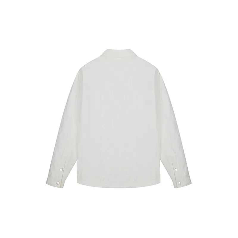 DAVID NAMAN FW22 Solid Color Lapel Thin Puffer Jacket Men's White-1