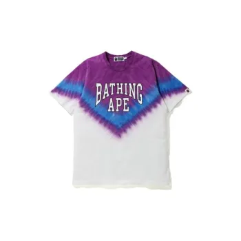 A BATHING APE Curved Logo Tie Dye Tee