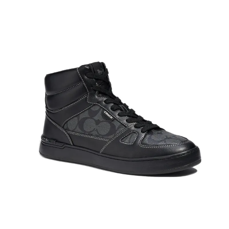 COACH High Top Stylish Skateboarding Shoes Men's Black-2