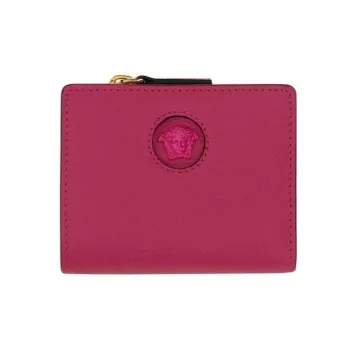 VERSACE Calfskin Wallet Women's Pink