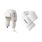 White (Hats & Caps Scarf Two-Piece Set)