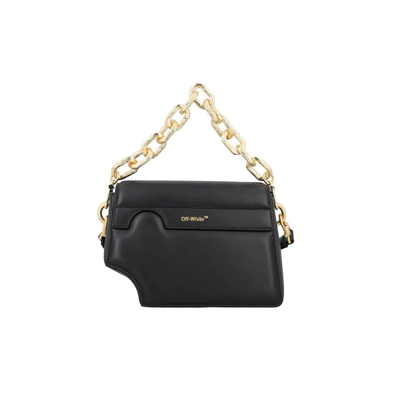 OFF WHITE Logo Print Shoulder Bag Black-3