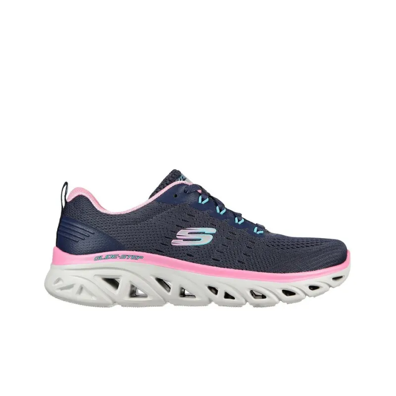 Skechers Skechers Glide-step Sport Cushioning Anti-Slip And Wear-Resistant Low-Top Casual Shoes Women's Blue Pink White-1