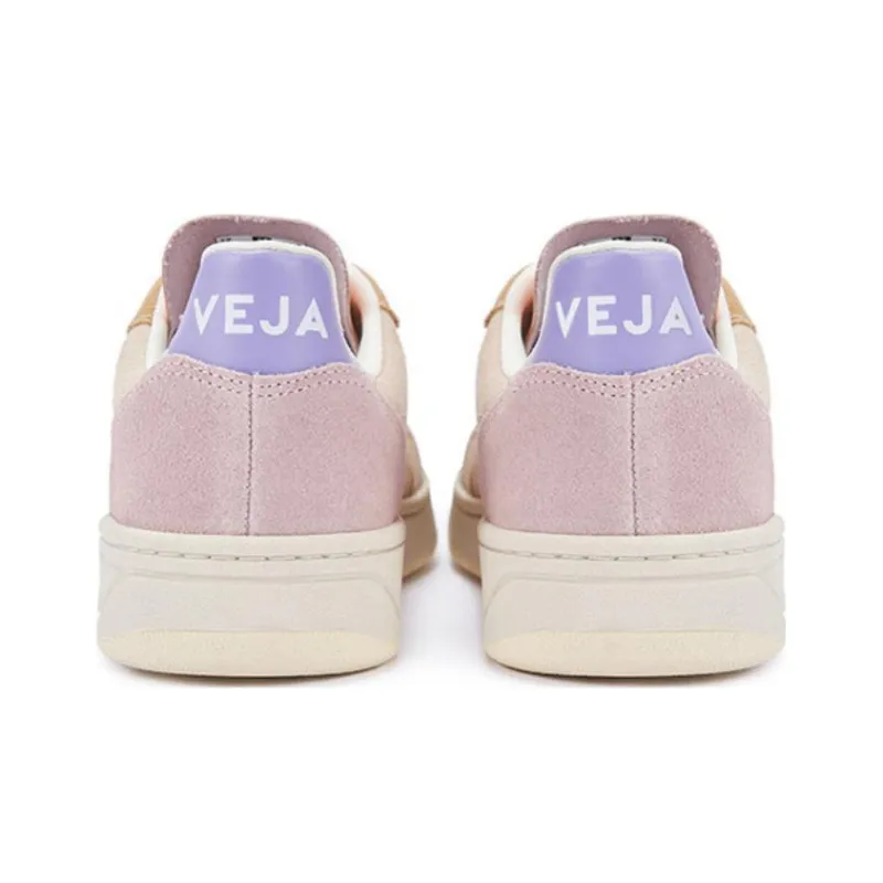 VEJA V 10 Lace Up Suede Sneakers 'Beige Yellow Pink' Women's-4