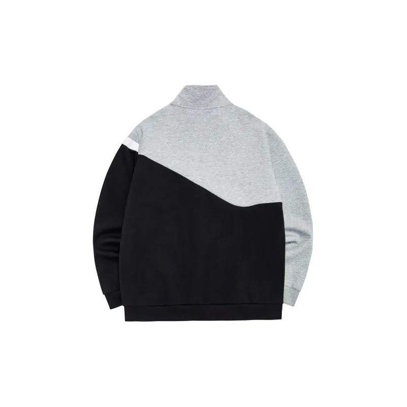 Erke Stand Collar Cardigan Sweatshirt Spring Fall Men's Bright Light Heather Gray-1