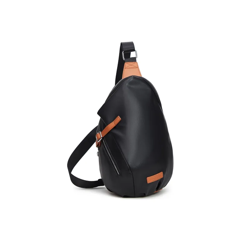 Slazenger PVC Saddle Bag One Shoulder Handbag Crossbody Bag Sling Bag Regular Unisex Black Brown Color-0