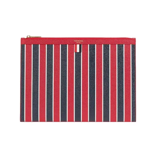 THOM BROWNE· Cow Leather File Folder Clutch Medium Size Women's Red