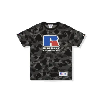 A BATHING APE X Russell Color Camo Tee