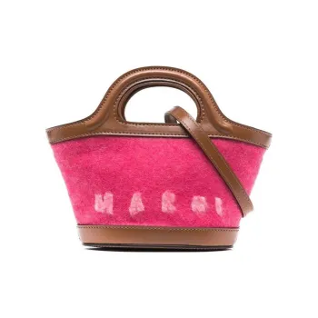 MARNI Cow Leather Trim Tote Bag, Shopping Bag, Shoulder Bag, Crossbody Bag, Handbag Trumpets Women's Pink