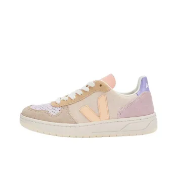 VEJA V 10 Lace Up Suede Sneakers 'Beige Yellow Pink' Women's