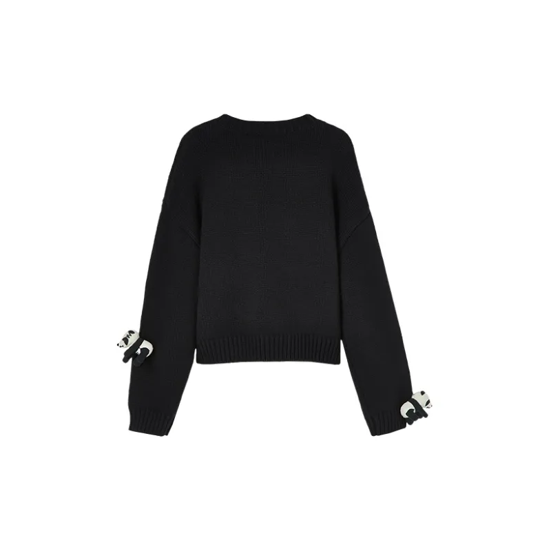 UOOYAA Loose Fit Knitwear Women's Black-1