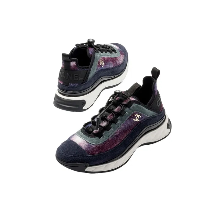 CHANEL Lightweight Low-Top Sports Casual Shoes Women's Dark Blue-2