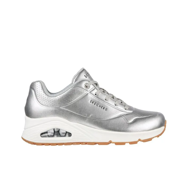 Skechers Uno - Aluminiferous Cushioning Anti-Slip And Wear-Resistant Low-Top Sports Casual Shoes Women's Silver-1