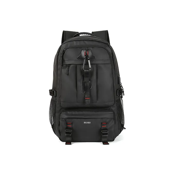 RIOREX Polyester Hiking Bag Travel Bags Backpack Regular Unisex Black-6
