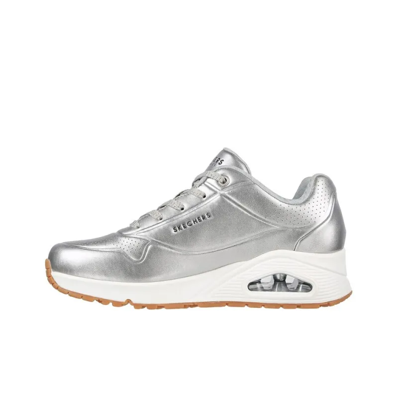 Skechers Uno - Aluminiferous Cushioning Anti-Slip And Wear-Resistant Low-Top Sports Casual Shoes Women's Silver-0