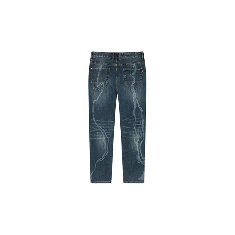 DAVID NAMAN FW22 Slim Fit Pants Jeans Men's Denim Blue-1