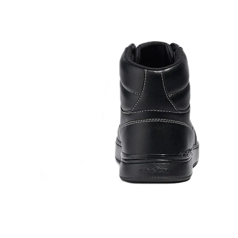 COACH High Top Stylish Skateboarding Shoes Men's Black-4