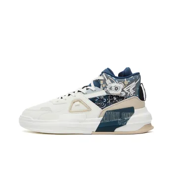 Erke Battery Panda Coverage Anti Slip And Wear Resistant High Top Skateboard Shoes Men's White Blue