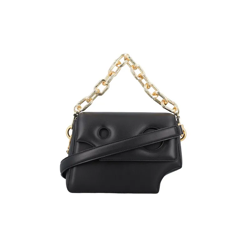 OFF WHITE Logo Print Shoulder Bag Black-0
