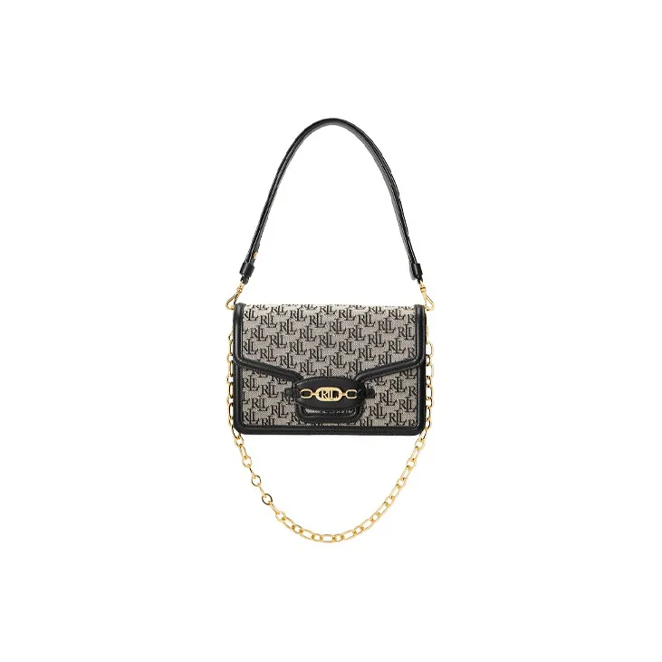 Polo Ralph Lauren Fabric With Cow Leather Patchwork Trim Handbag Shoulder Bag Women's Blue-0